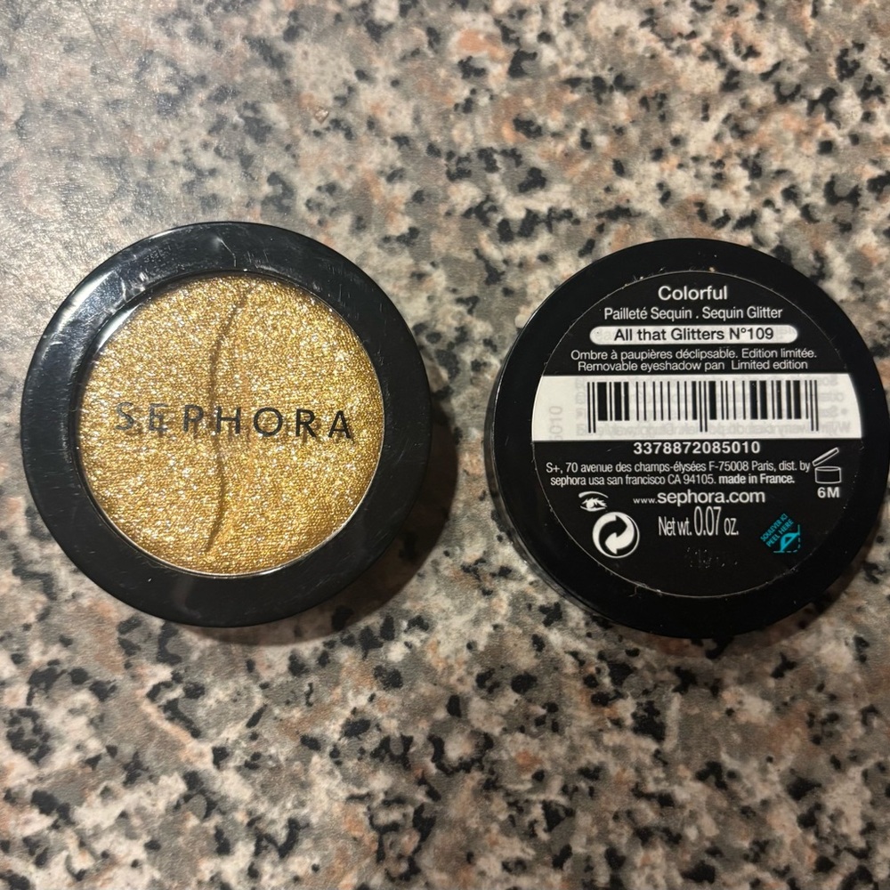 Sephora Colorful Sequin Glitter Gold Eyeshadow All That Glitters 109 NEW SEALED
